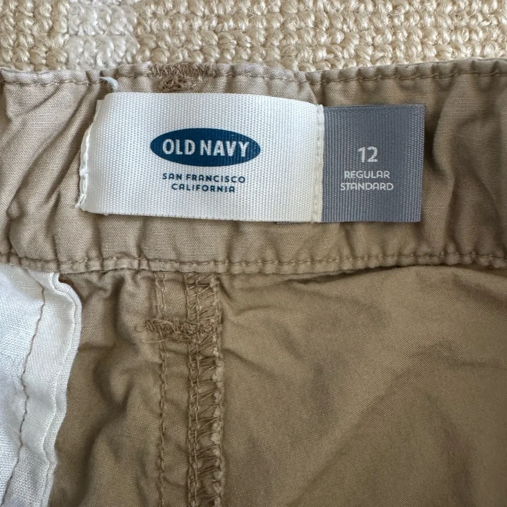 Old Navy Boys Khaki School Uniform Shorts Preppy Cotton Adjustable Waist Size 12